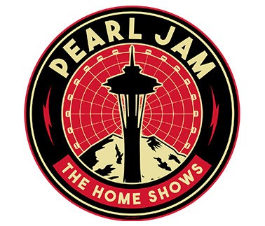 Pearl Jam The Home Shows Circular Logo With Black And Red Space Needle