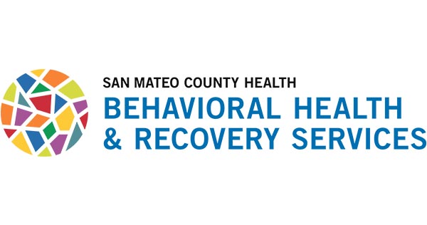 San Mateo County Health Behavioral Health And Recover Services Logo With Black And Dark Blue Text Color With Multicolored Ball To Left Of Text