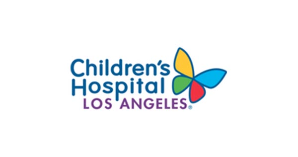 Children's Hospital Los Angeles Logo With Blue And Purple Text Coloring With Multicolored Butterfly To The Right